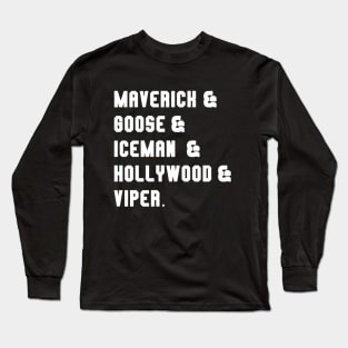 Top Gun Names white Long Sleeve T-Shirt